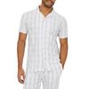 Mens Striped Open Collar Shirt