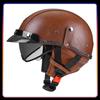 Hot Selling Half Face Helmet Protection Ventilation Leather Motorcycle Helmets Safety Riding Retro Half Helmet Comfortable DOT