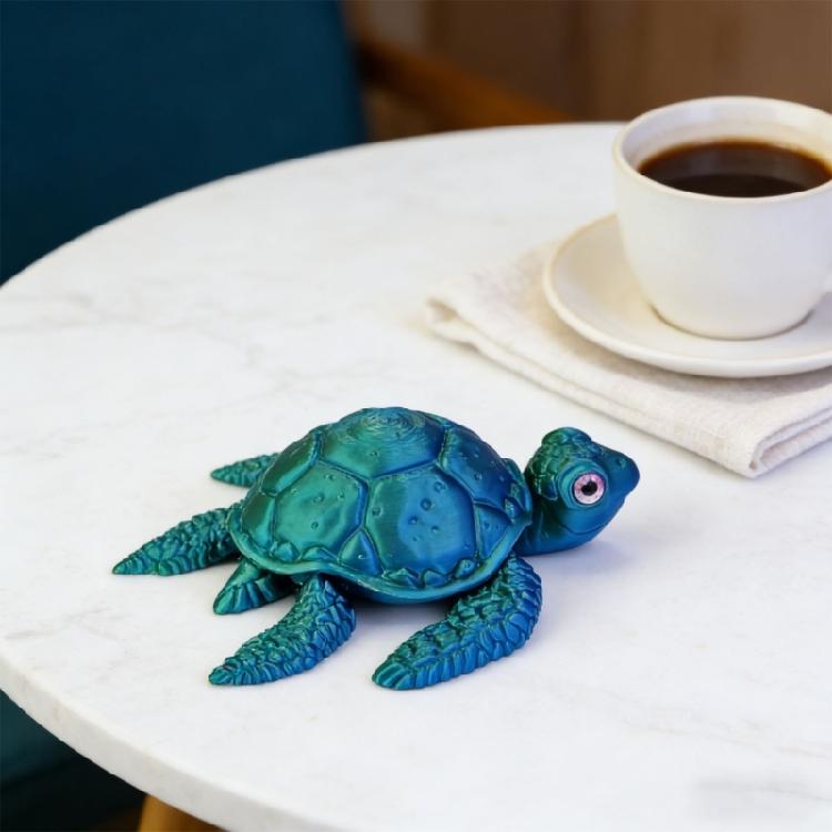 3D Printed Sea Turtles ,Flexible Joints Articulated Sea Turtles Fidgety Toy Sea Turtles Statue Ornament for Home Decors