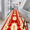 Modern Green Geometric Long Carpets Hallway Anti-slip Stairway Floor Mat Washable Luxury Rugs for Living Room Aisle Customizable