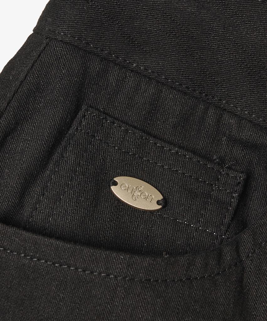 Yujen Slit Cotton Long Skirt_Black
