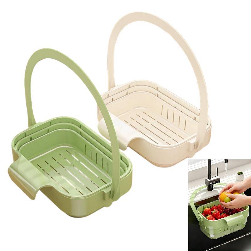 Foldable Hanging Sink Strainer Basket Colander Kitchen Food Fruit Residue Filter for Kitchen Organization Use
