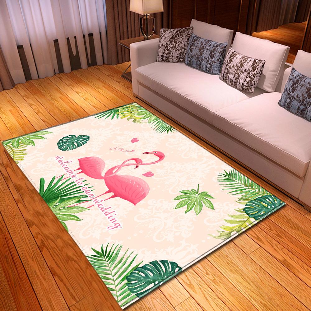 Fresh American Flamingo Printed Carpet Nordic Floor Mat