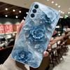 Flower blue Hot-selling Exquisite Beautiful  PhoneCase Glass PhoneCase for Samsung Galaxy S26 S25 S24 S23 S22 S21 FE Ultra Plus
