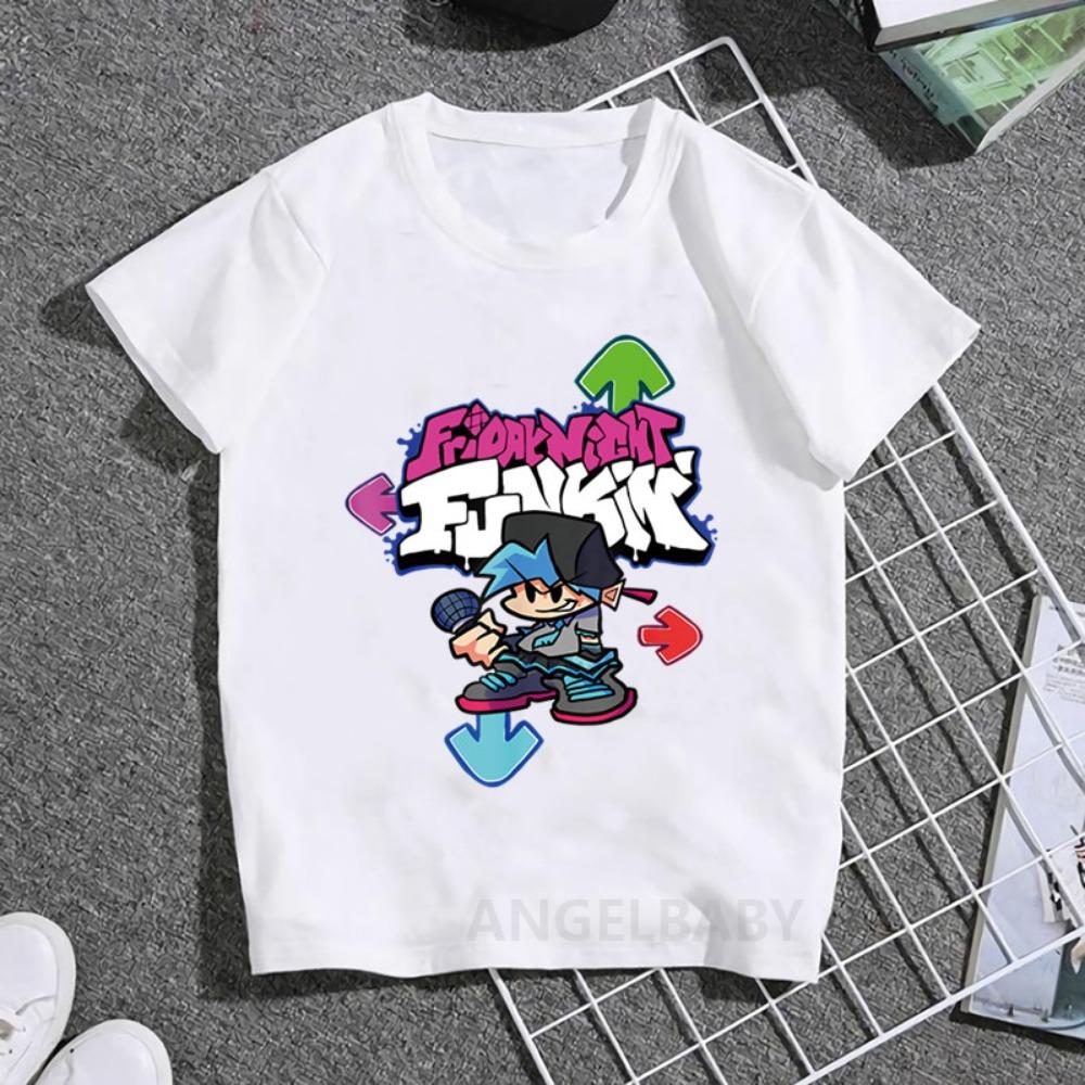 Hot Game Friday Night Funkin Cartoon Kids T shirt Girls Summer Fashion Tops Baby Boys Clothes Children Short Sleeve T-shirt