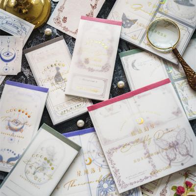 1 Set Message Pad Tearable No Sticky Paper Star Moon Notepad Book DIY Scrapbook Decor Daily Use
