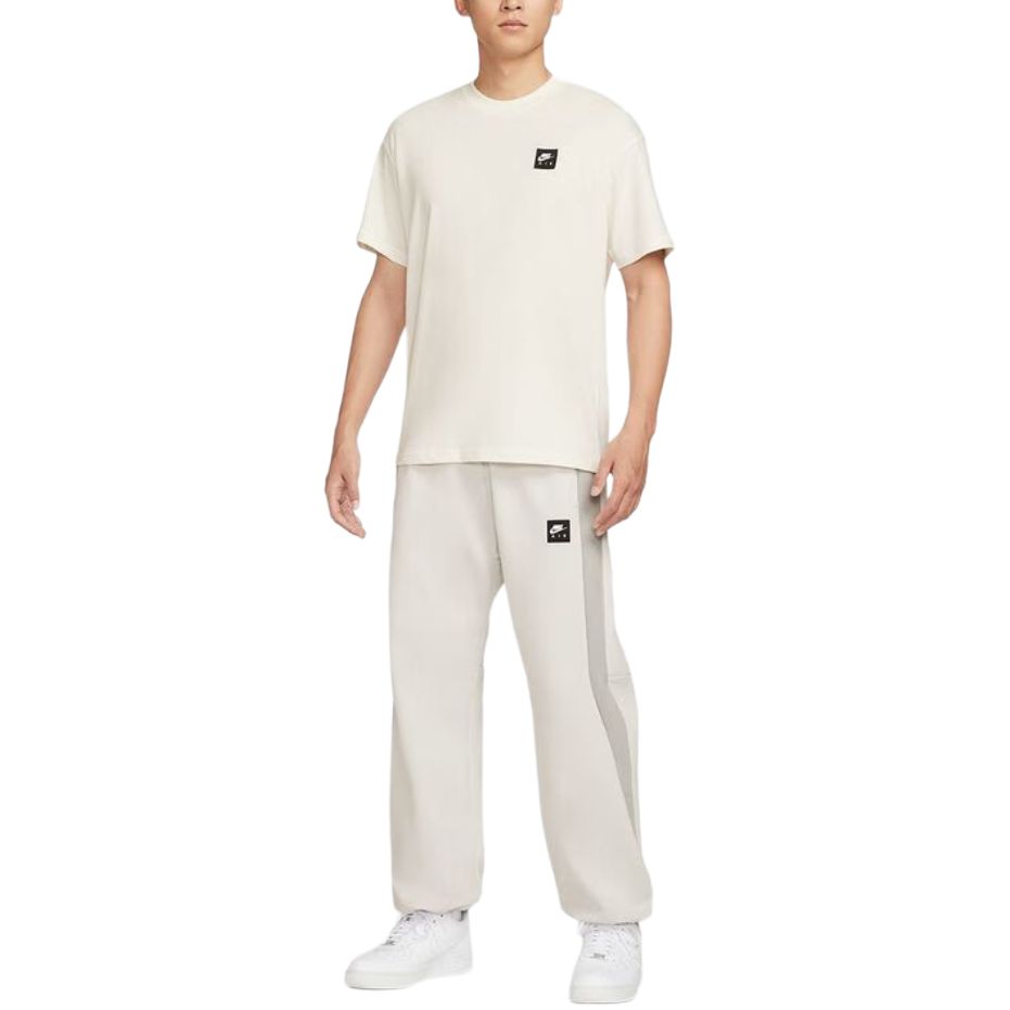 Nike Air T Shirts Men's Ecru Crew Neck Moderate HQ9249-133