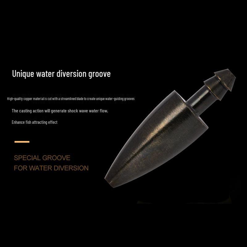 

Texas Rig Fishing Accessories: Bullet Head Copper Sinker with Threaded Soft Bait 5g (3 per pack)