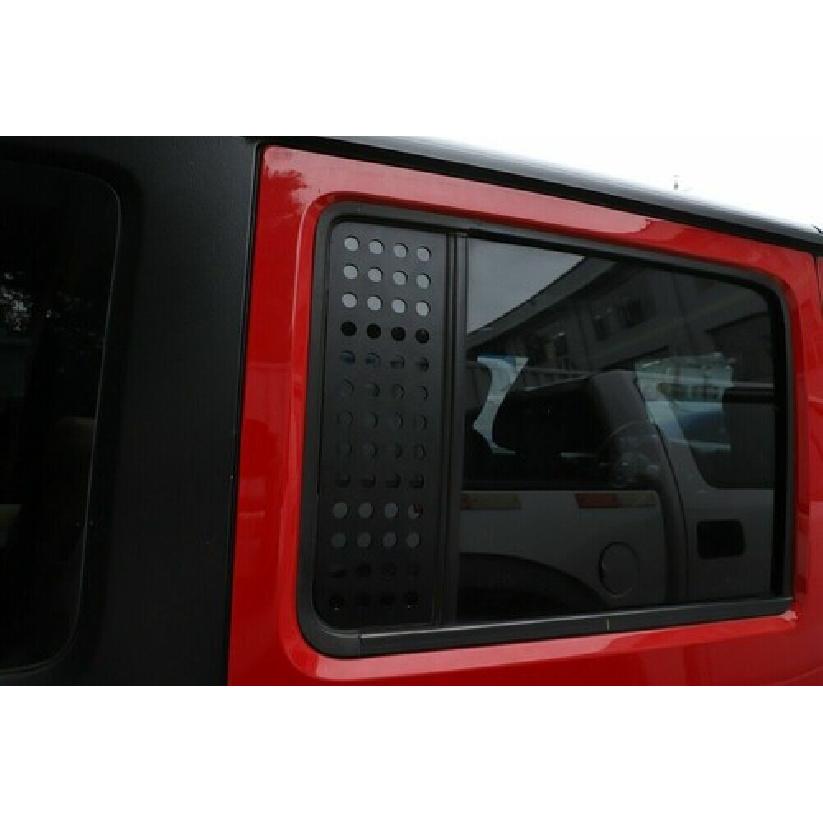 2x Car Rear Door Window Glass Panel Trim Decor Cover For Jeep Wrangler JK 07-17