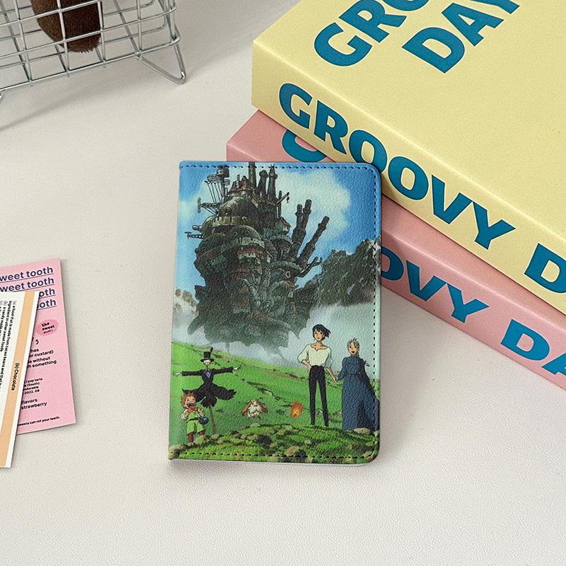 New Japanese Anime Cartoon Passport Holder Cover Women Men Travel Essentials Passport Wallet Air Ticket Credit Card Holder Case