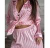 Autumn Winter Striped Pajamas Set for Women Sleepwear Long Sleeve Button Top and Long Pants Set Homewear Loungewear