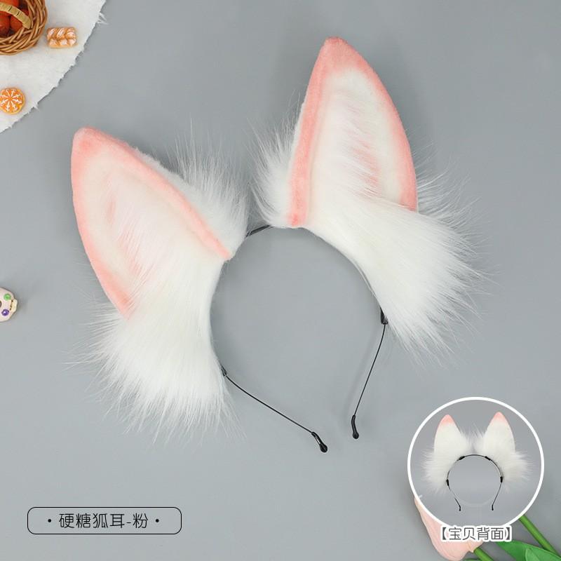 Handmade Fox Ear Headband Cosplay Accessory Anime Convention Cute Animal Ears Hair Band Women Men