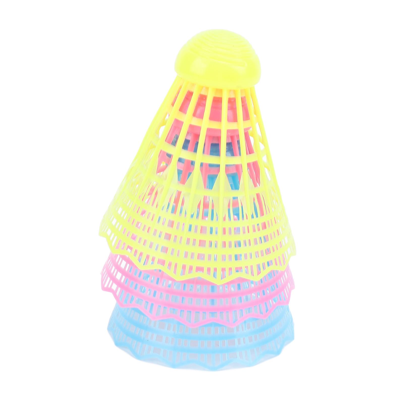 3Pcs LED Badminton Shuttlecocks Blue Yellow Pink Nylon Lighting Glow in The Dark Night Badminton Birdies for Indoor Outdoor
