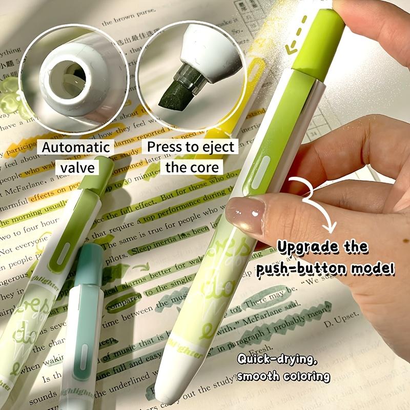Set di 4 evidenziatori a scatto ad alta capacità, 4 colori, Marcatori blu/verde/viola sfumati, Marcatori fluorescenti, Evidenziatori per la protezione degli occhi