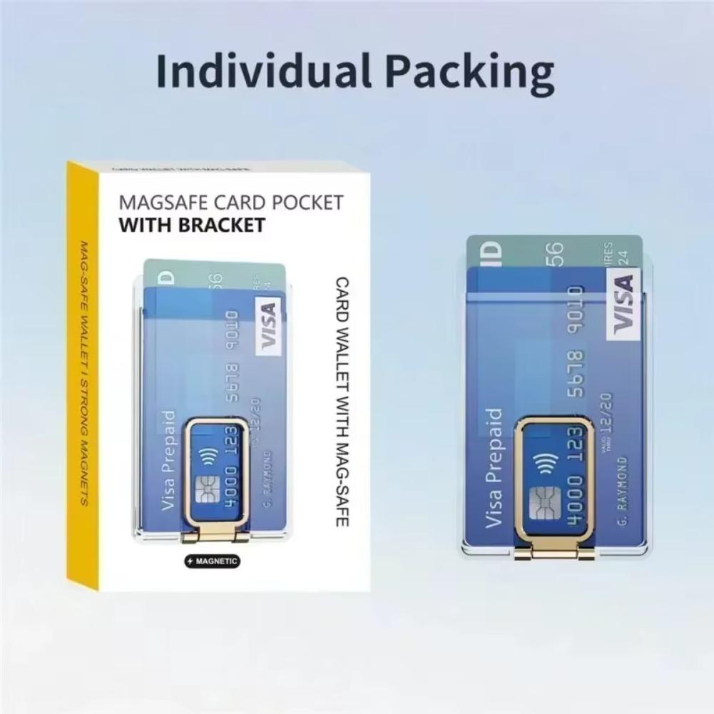 1pcs Portable Magnetic Clear Wallet Plastic Strong Adsorption Case Card Slots Cover for Magsafe iPhone 17 16 15 Pro Max 14 13 12