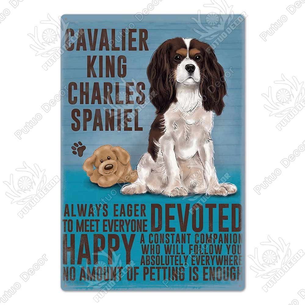 Putuo Decor Dog Vintage Tin Sign Plaque Metal Plate Wall Art Decoration for Living Room Man Cave Cafe Farm Home Retro Poster