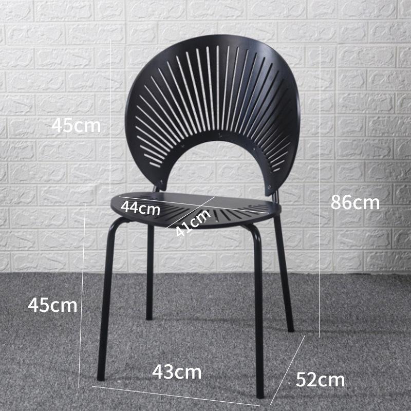 Household Shell Chair Solid Wood Simple Leisure Dining Chair Creative Restaurant Backrest Chair