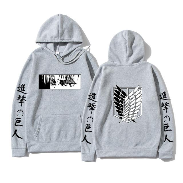 Mangas compridas femininas japão anime ataque em titã moletom com capuz harajuku moletom com capuz streetwear roupas