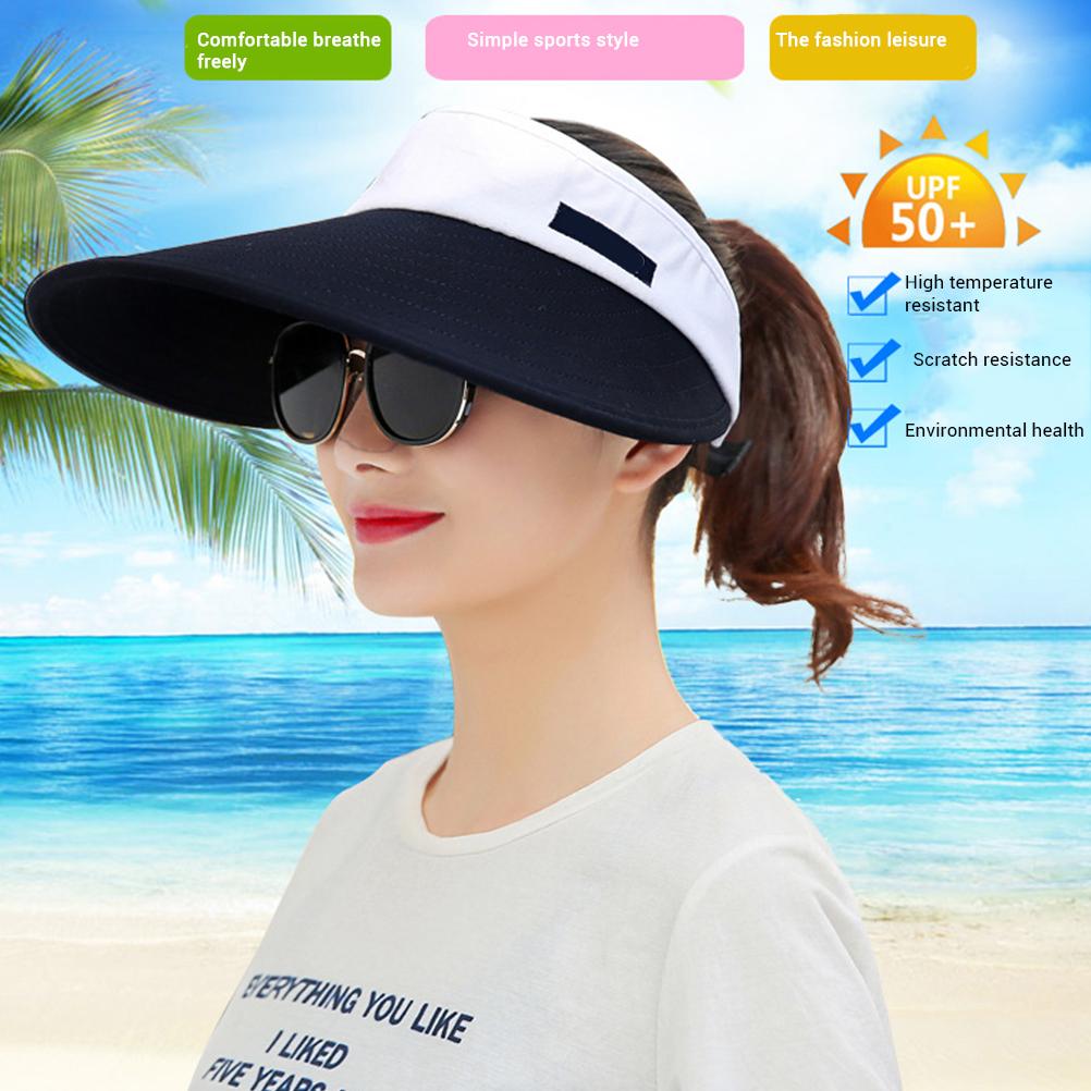 Sonnenblenden Hüte Damen Große Krempe UV-Schutz Strand Verstellbarer Sonnenhut für Draußen
