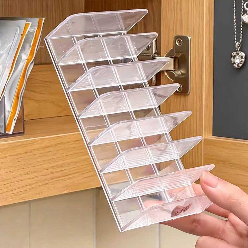 

1 pc Multifunctional 7-Compartment Transparent Eyeshadow Palette Organizer, Desktop Vanity Cosmetic Storage Rack чистый
