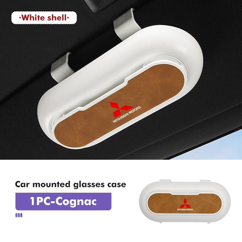 

For Mitsubishi Car Logo Sunglasses Organizer Accessorie Eyeglass Holder Glasses Storage Box Outlander Lancer Cross Colt Xpander