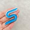 AJG1 3D Metal Letter S Logo Car Front Grille Emblem Badge Rear Trunk Stickers Decal For Ford Focus Fiesta Escape Ecosport Kuga Mondeo