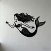 1pc Mermaid Metal Wall Art Iron Sculpture Flat Design Wall Mount Coastal Home Decor Living Room Bedroom Bathroom
