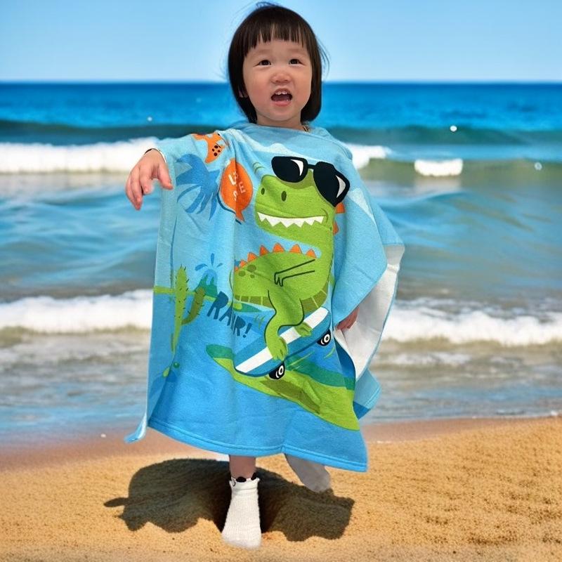 Children's Microfiber Hooded Bath Towel Cloak - Quick-Dry & Absorbent