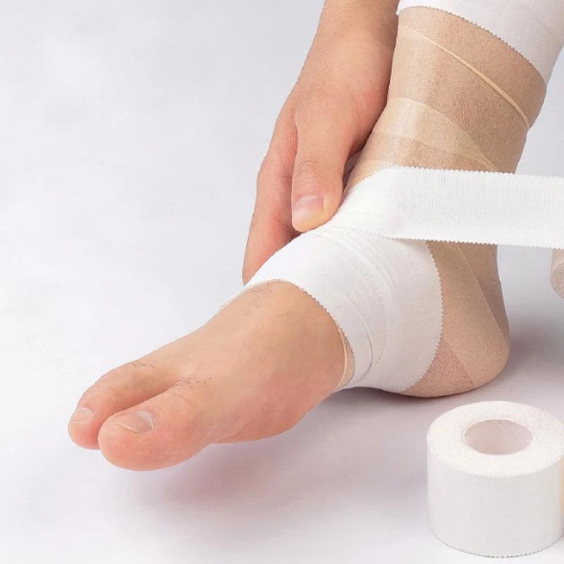 Pure White Cotton Sport Binding Muscle Elastic Bandage Strain Injury Tape Bandage