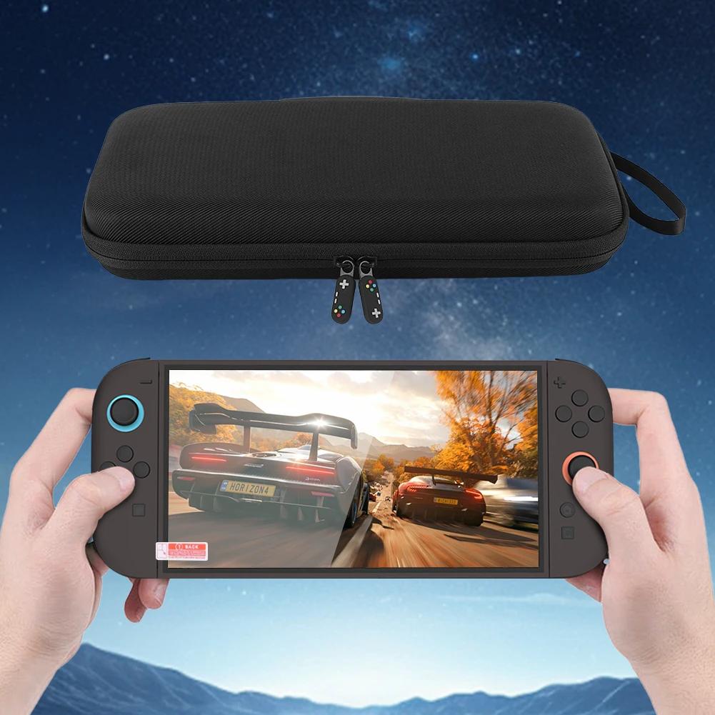 EVA Carrying Case & Screen Protector for Switch 2 Zipper Handbag Shockproof Organizer Bag Anti-scratch with 10 Game Cards Holder