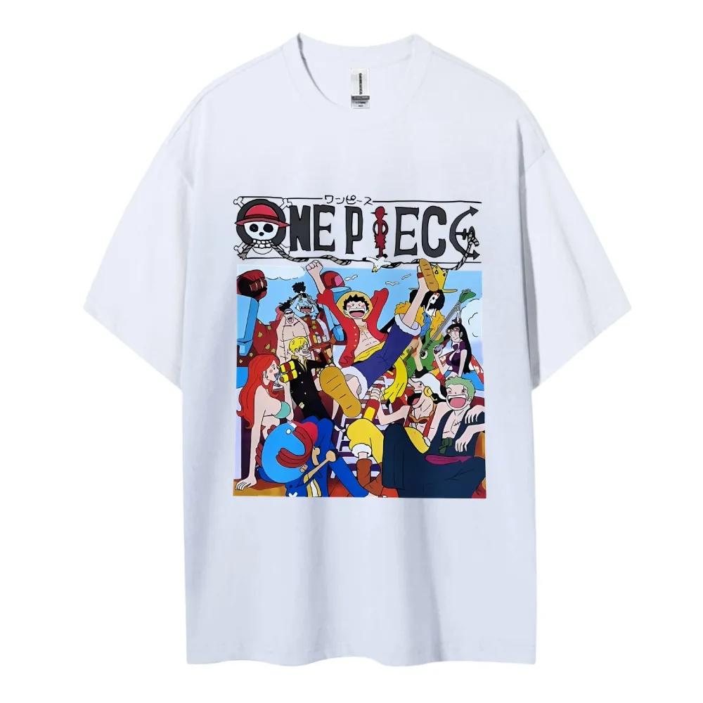 ONE PIECE Cotton Unisex Crewneck Anime TShirt Comfortable Shortsleeved Sports and Casual Mens and Womens Top Popular Tshirt