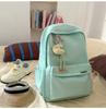 Schoolbag Korean version ins Solid color simple schoolbag Lazy wind backpack Female junior and high school students lightweight large-capacity 
