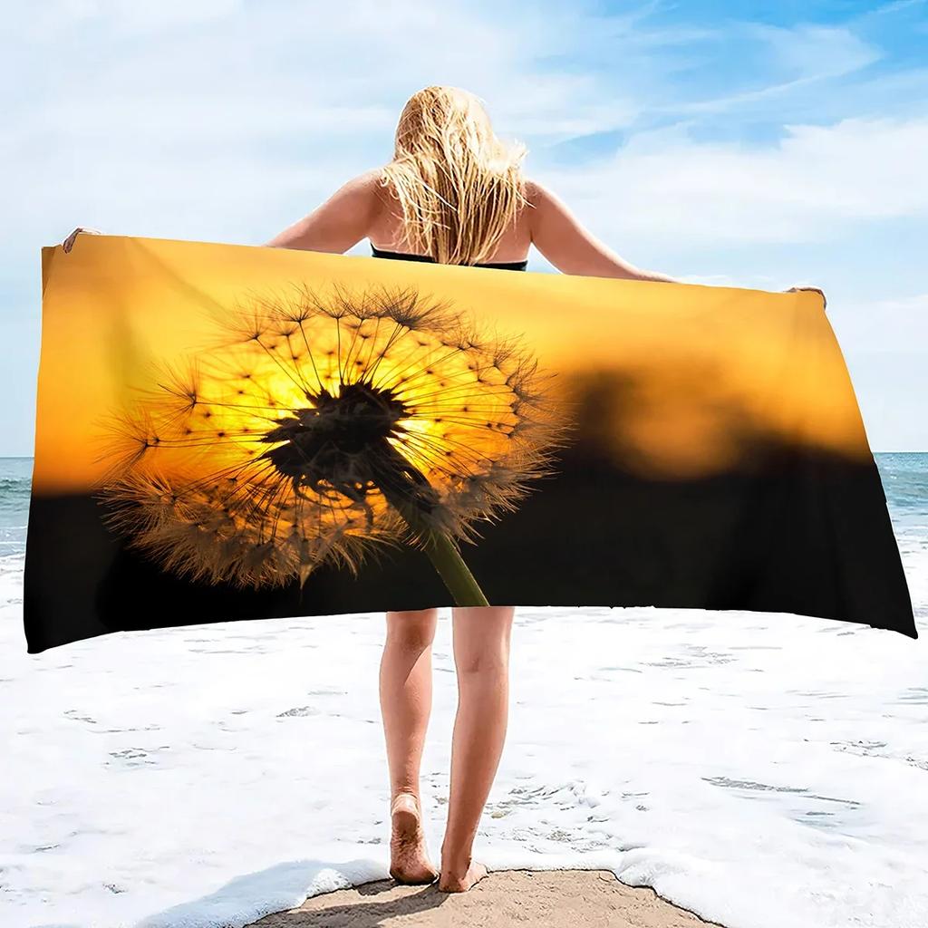Oversized Beach Towel , Dandelion Extra Large Big Pool Swim Travel Soft Towel Blanket for Camping Travel Lounge Chair Cover Gift