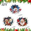 Christmas Party Atmosphere Props 3D Wall Stickers, Self?Adhesive PVC Decals, Reindeer Santa Removable Stickers Gingerbread Snowman Xmas Decor