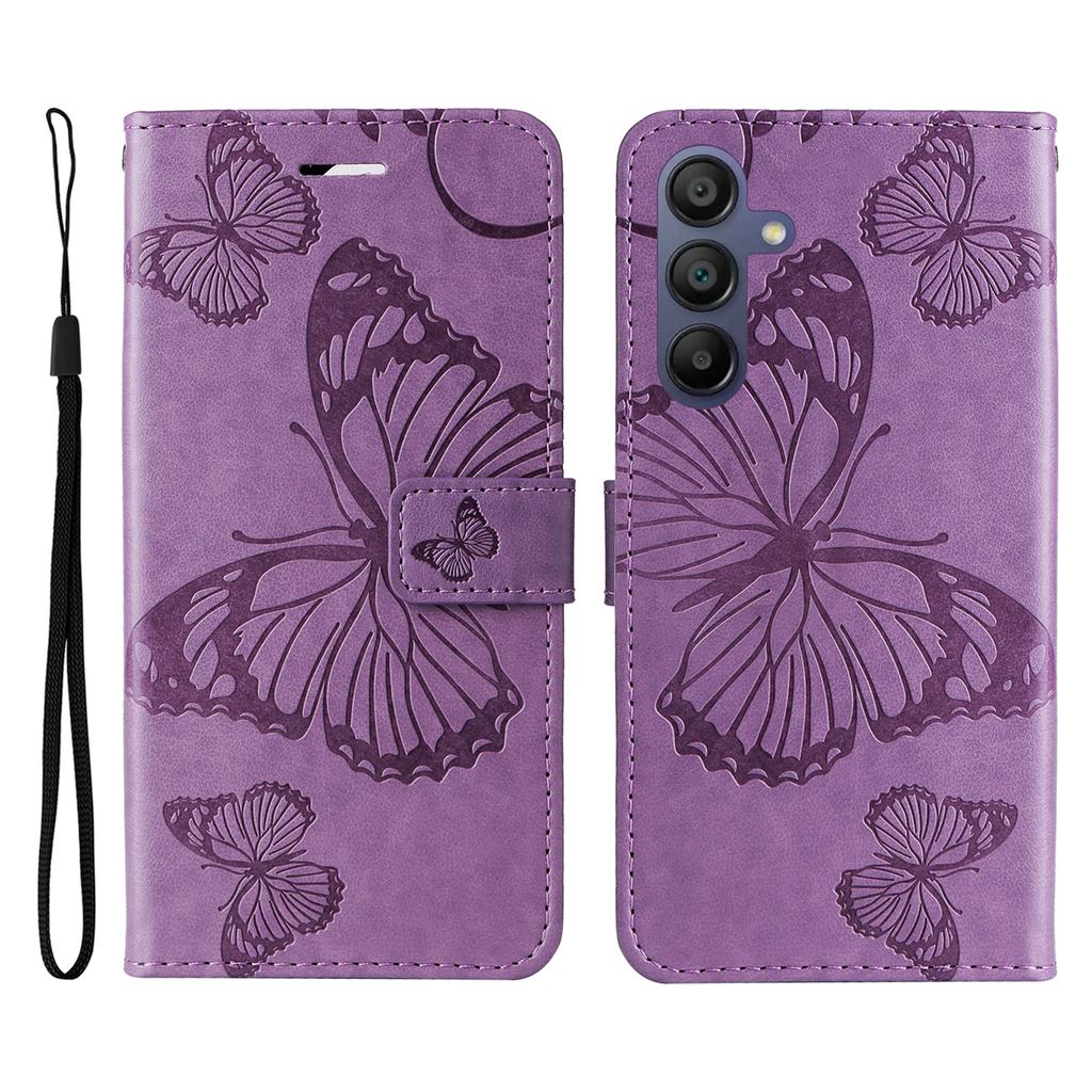 Do Samsung Galaxy A17/A26 5G/A16 5G/A16 4G Etui Portfelowe Skórzane Pokrowiec na Telefon z Nadrukiem Kwiatów i Motyli z Podstawką