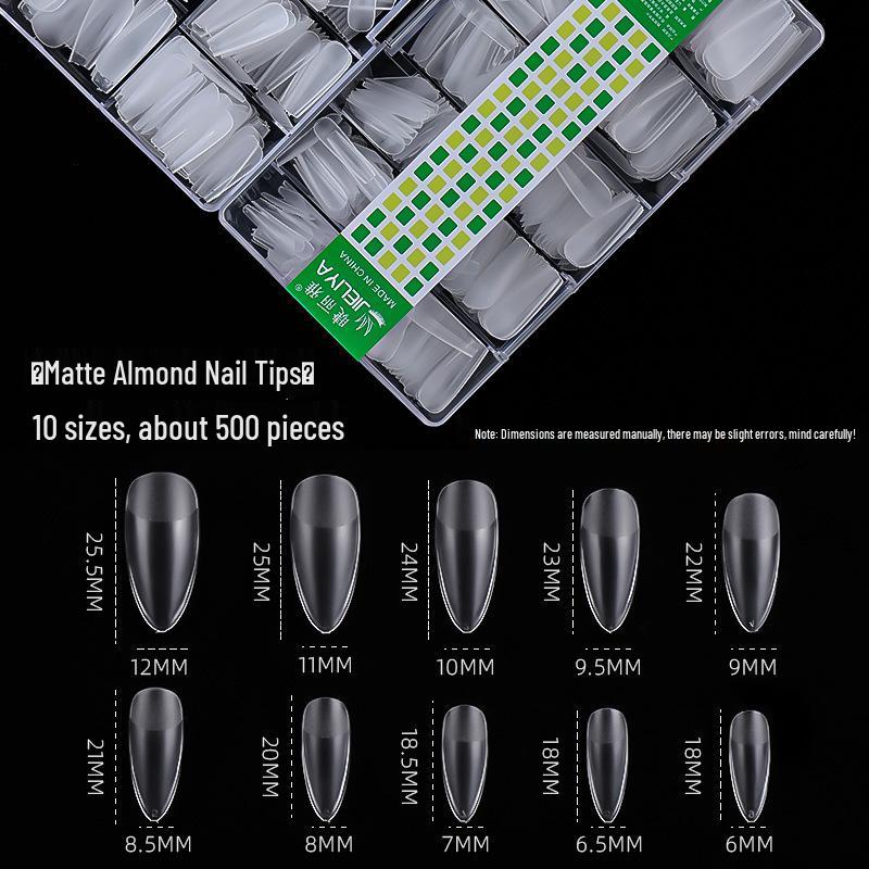 Ультратонкие прозрачные матовые длинные накладные ногти в форме капли - Дизайн ногтей и наращивание ресниц