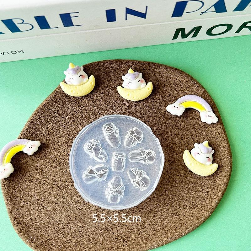 Sweet Bowknot 3D Silicone Nail Mold Heart Nails Templates Diy Nail Art Decoration Stamping Plates Manicure Design Tools
