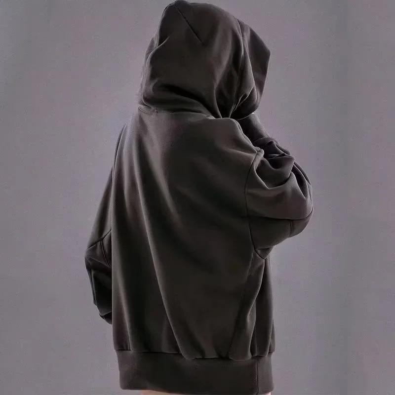 Sudadera con capucha bordada para hombre de primavera y otoño, sudadera con capucha de estilo ninja japonés, sudaderas extragrandes, bolsillo Hip Hop, ropa de calle, sudadera Y2K
