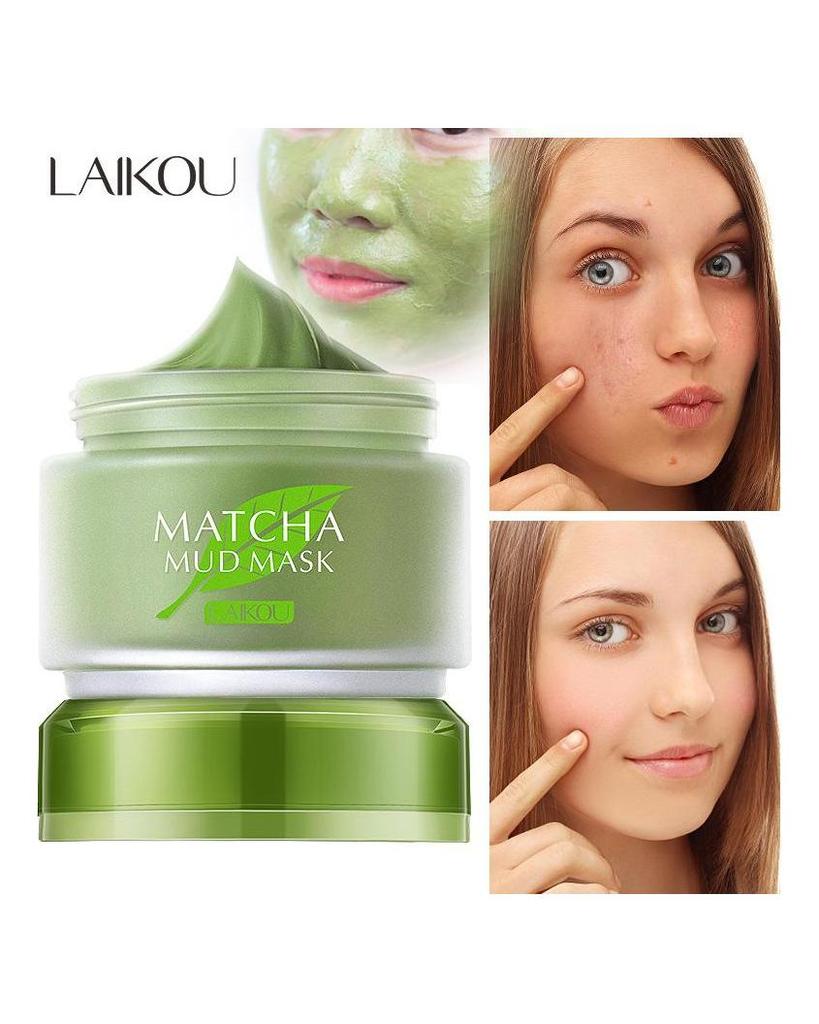 LAIKOU Longjing Matcha Green Clay Mask Green Tea Smear Mud Mask Refreshing Cleansing Mud Mask