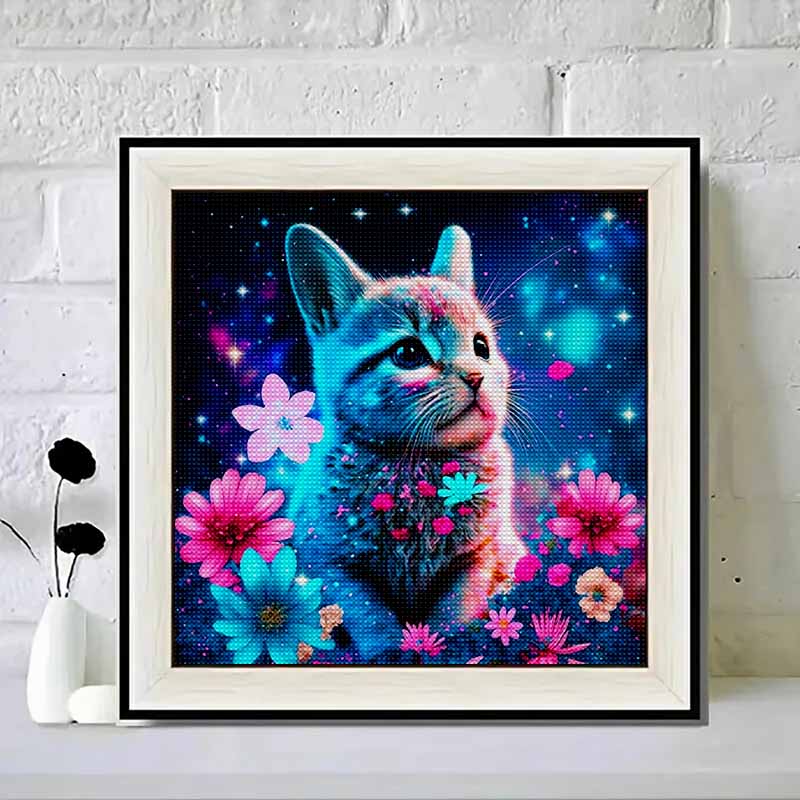 New Arrival 5D DIY Full Circle Diamond Painting "Flowers and Cats" Embroidery Cross Stitch Home Decor Gift