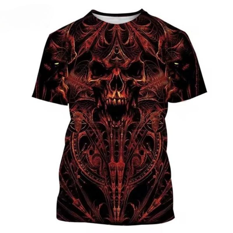 

Персонализированная повседневная готическая футболка с короткими рукавами в стиле хип-хоп с цифровым принтом 6XL