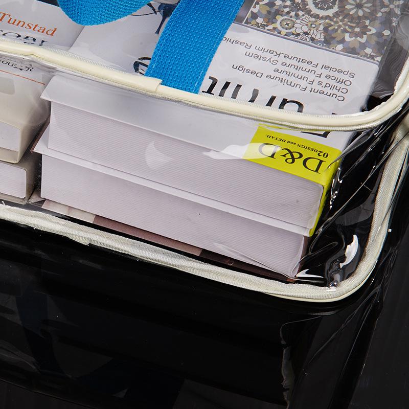 Custom Printed PVC Transparent Tote Bag with Logo - Large Capacity Waterproof Toiletry Bag for Swimming and Fitness.