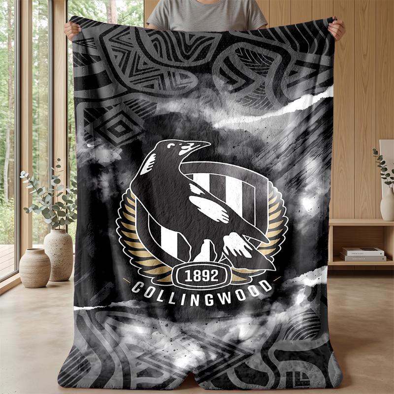 Collingwood Theme Blanket Soft Flannel Blanket Plush Throw Blanket Cozy Sofa Bed Blanket for Home Decor