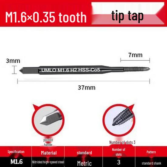 Cobalt Nitride Spiral Tap for Stainless Steel (Drill Bit: M4, M5, M6, M8, M10)
