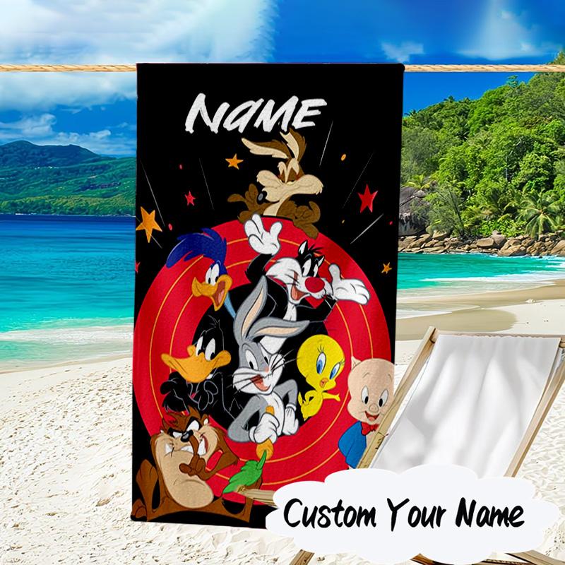 Custom Name Superhero Adventure Martian Microfiber Beach Towel Super Soft & Absorbent for Bath, Beach, Travel Bath Time Accessory, Fan gifts