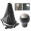 Aesthetic Black Leather Manual Gear Shifter Knob for Honda Fit '09 '15 Models