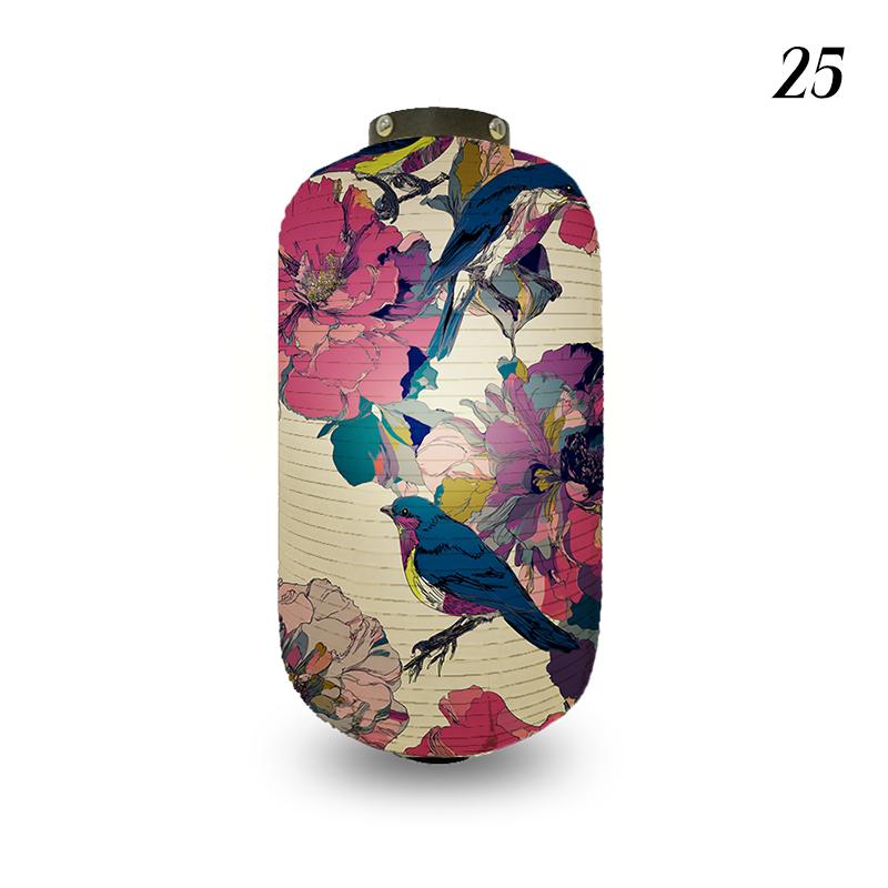 Japanese Style Cloth Lantern Retro Flower And Bird Art Pattern Lanterns Izakaya Sushi Shop Restaurant Holiday Party Decoration