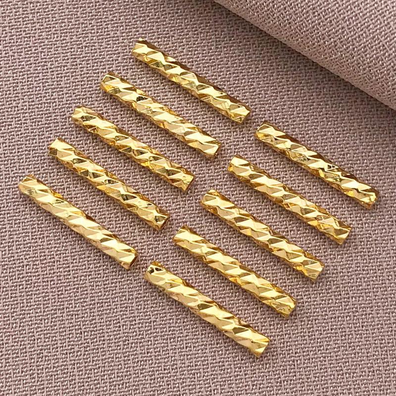 50pcs 18K Copper Plated True Golden Thick Silvery Platinum Batch Flower Connection Tube, DIY Bracelet Jewelry Making Accessories