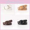 Womens Minimalist Faux Leather Belt For Jeans And Pants With Alloy Buckle