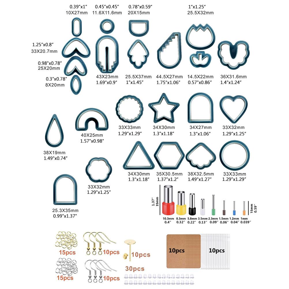 

142 шт. набор резцов для полимерной глины резцы для сережек с аксессуарами для сережек из полимерной глины